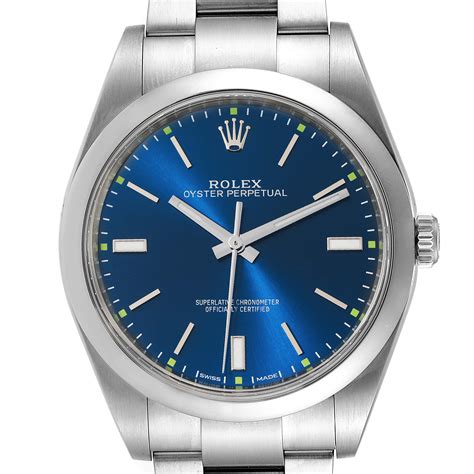 rolex oceaan blue|Rolex oyster steel watch.